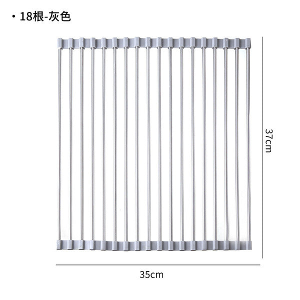 SS Pipe Silicone Foldable Dishes Storage Rack | DDC250624839