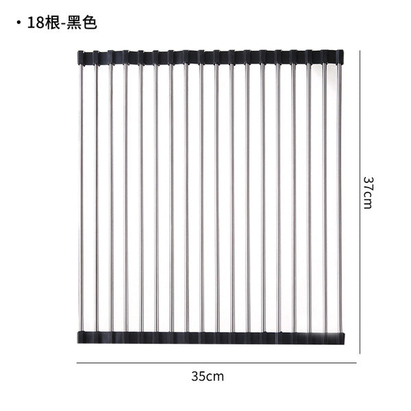 SS Pipe Silicone Foldable Dishes Storage Rack | DDC250624839