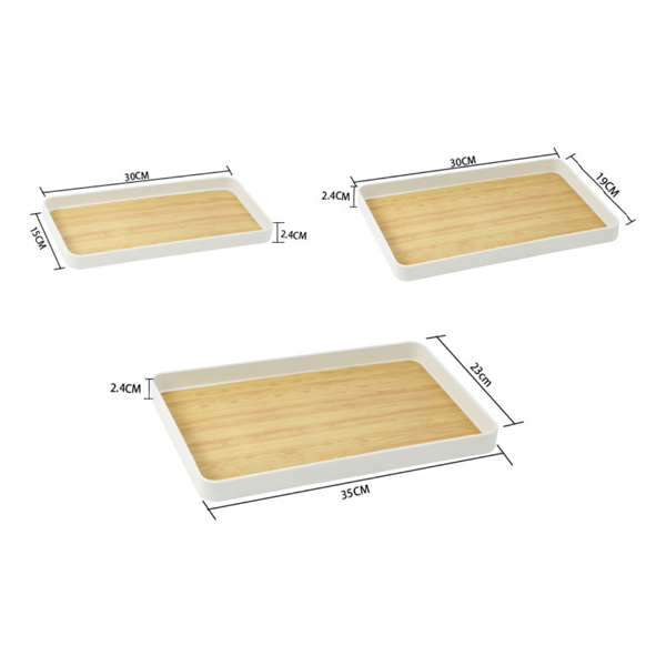 Wood Grain Tea Tray (3 Pcs Set) | DDC251121921