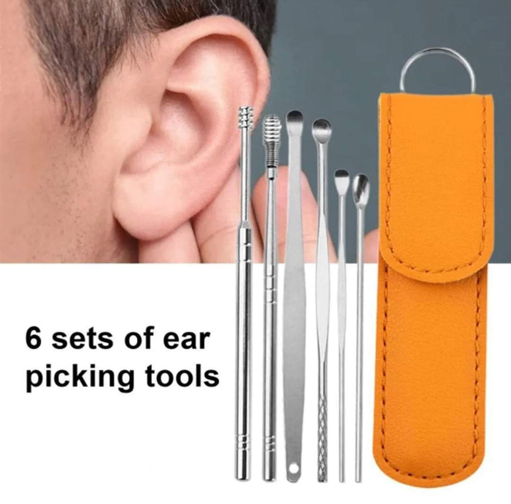 SS Ear Cleaner Set with Leather Case(6 Pcs) | DDK250524743