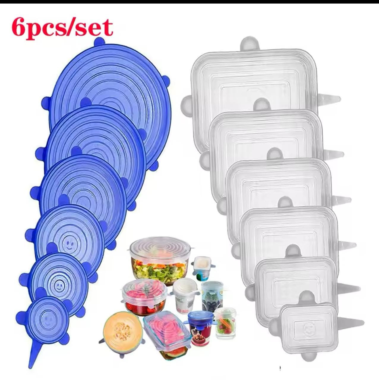 Silicon Food Cover Set - 6 Pieces Set | DDK250525752