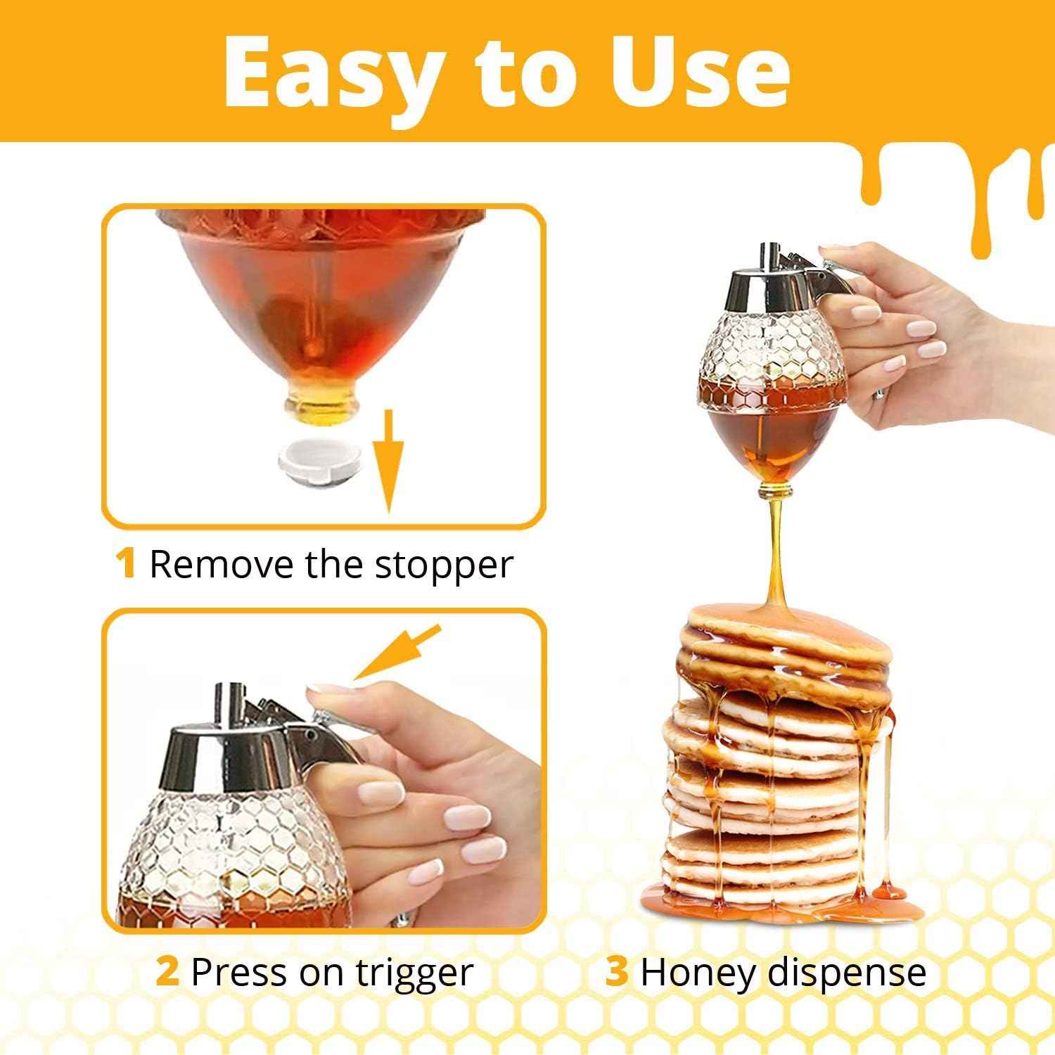Honey Dispenser Syrup Juice Dispenser Acrylic Honey Syrup Dispenser Honey Jar | DDC250512702