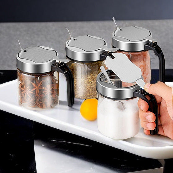 304 Stainless Steel Glass Seasoning Box | DDC251230941