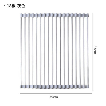 SS Pipe Silicone Foldable Dishes Storage Rack | DDC250624839