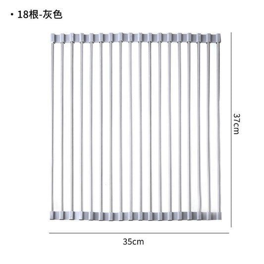 SS Pipe Silicone Foldable Dishes Storage Rack | DDC250624839