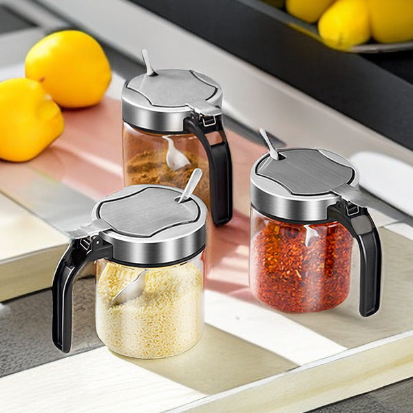 304 Stainless Steel Glass Seasoning Box | DDC251230941