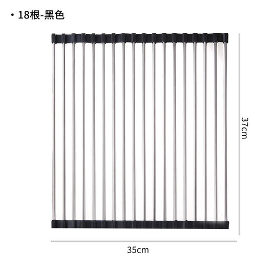 SS Pipe Silicone Foldable Dishes Storage Rack | DDC250624839