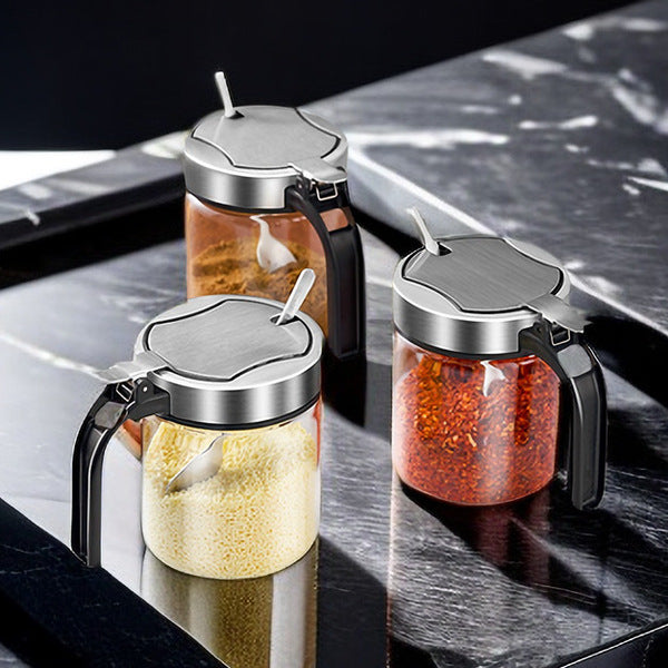 304 Stainless Steel Glass Seasoning Box | DDC251230941